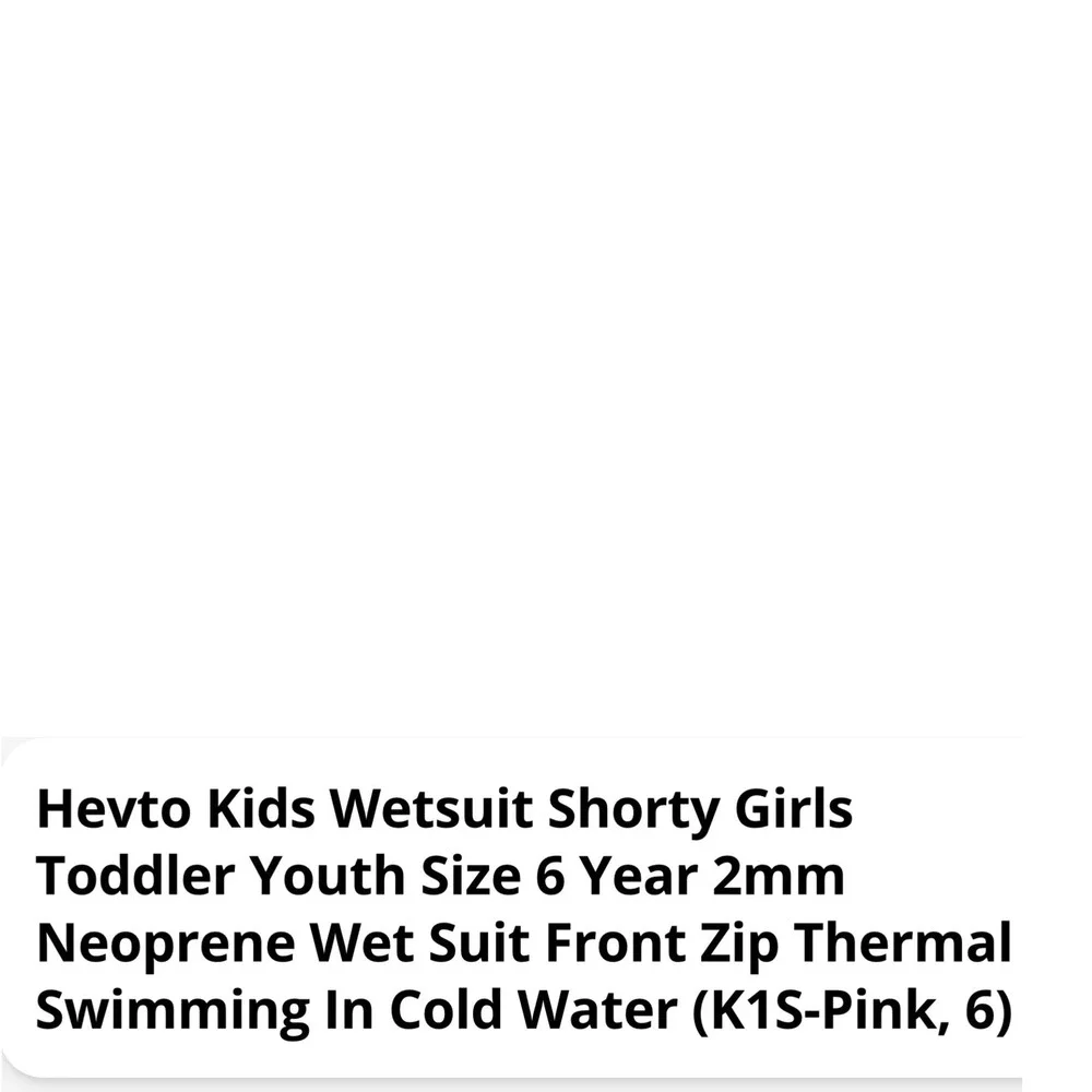 Hevto Kids Wetsuit 6 Shorty Girls Toddler Pink Black Neoprene Front Zip Swimsuit